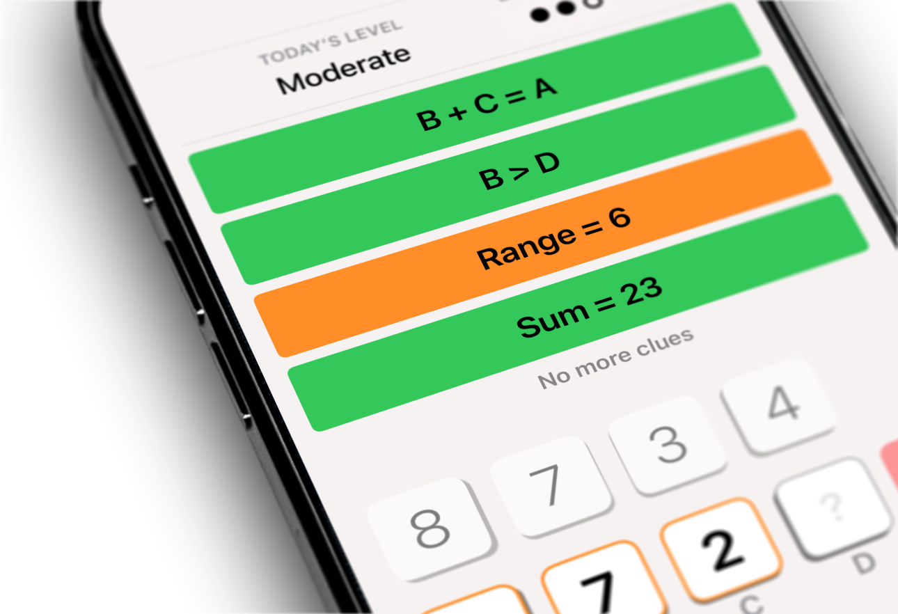 Cluebind puzzle screen on iPhone
